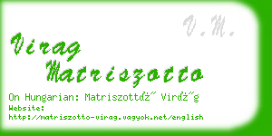 virag matriszotto business card